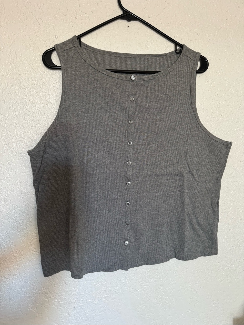 A new day heather gray button down tank XL